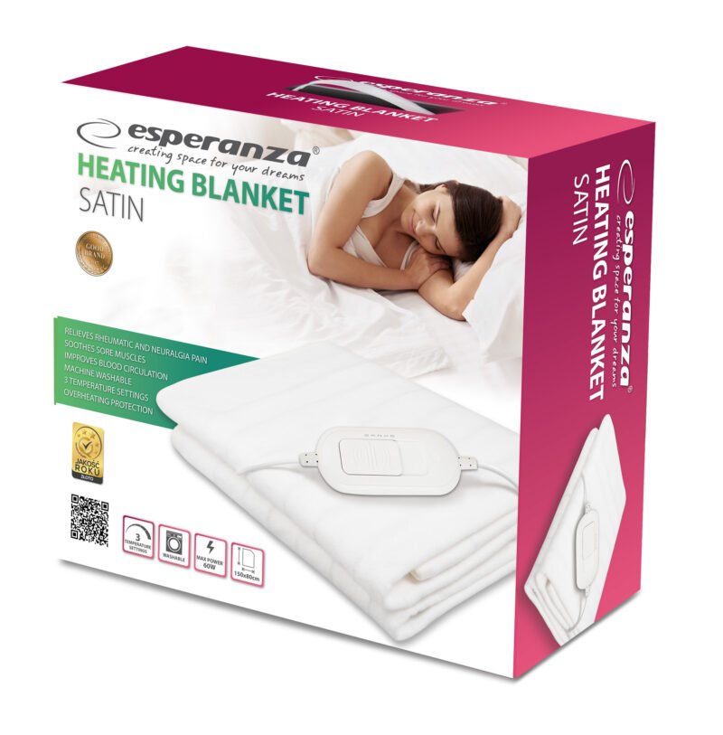 Esperanza WHITE SATIN EHB002 ელექტრო გამაცხელებელი საბანი მართვის პულტით