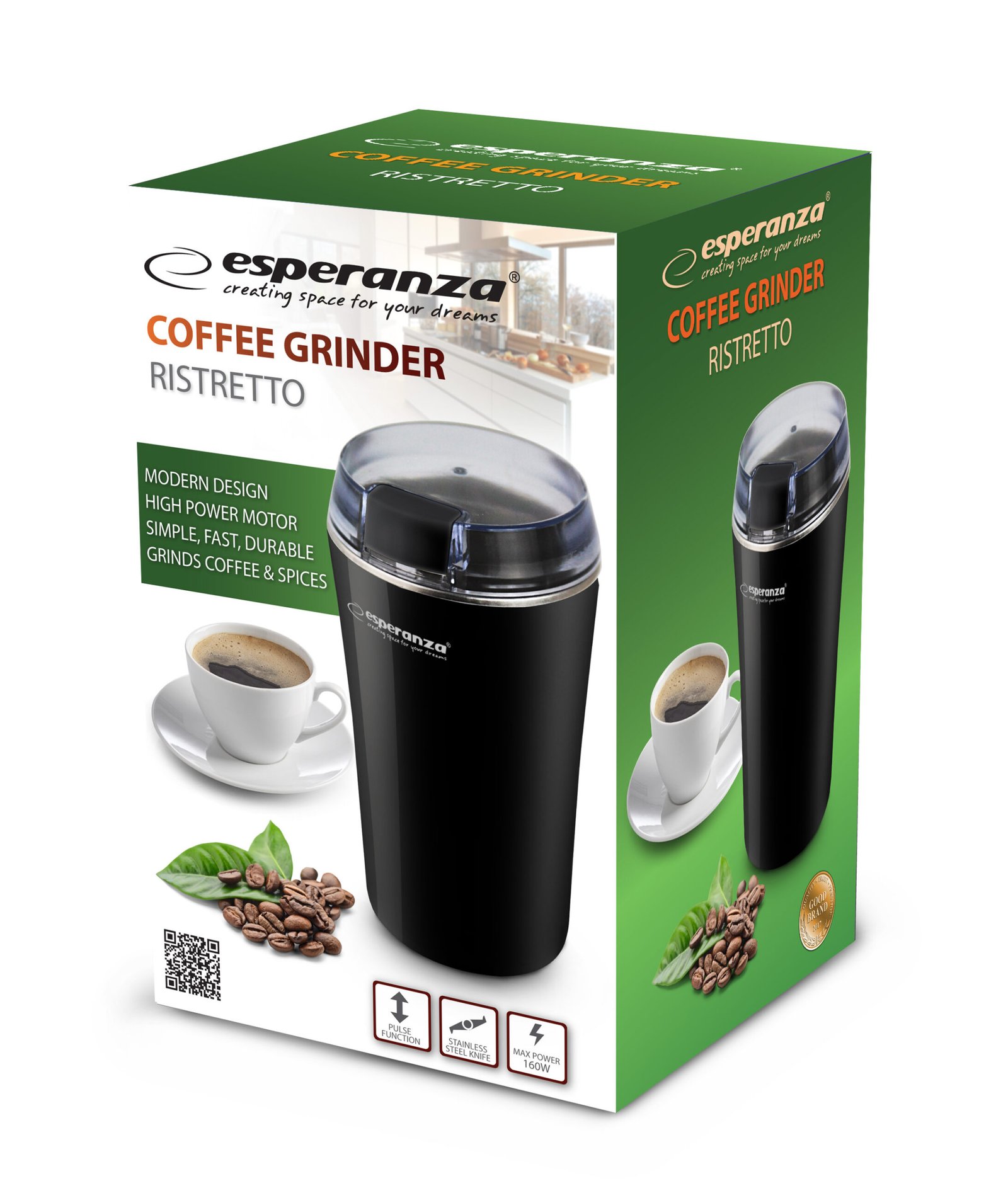 ყავის საფქვავი Esperanza RISTRETTO EKC008K (160W, 70გ) - შავი - Image 7