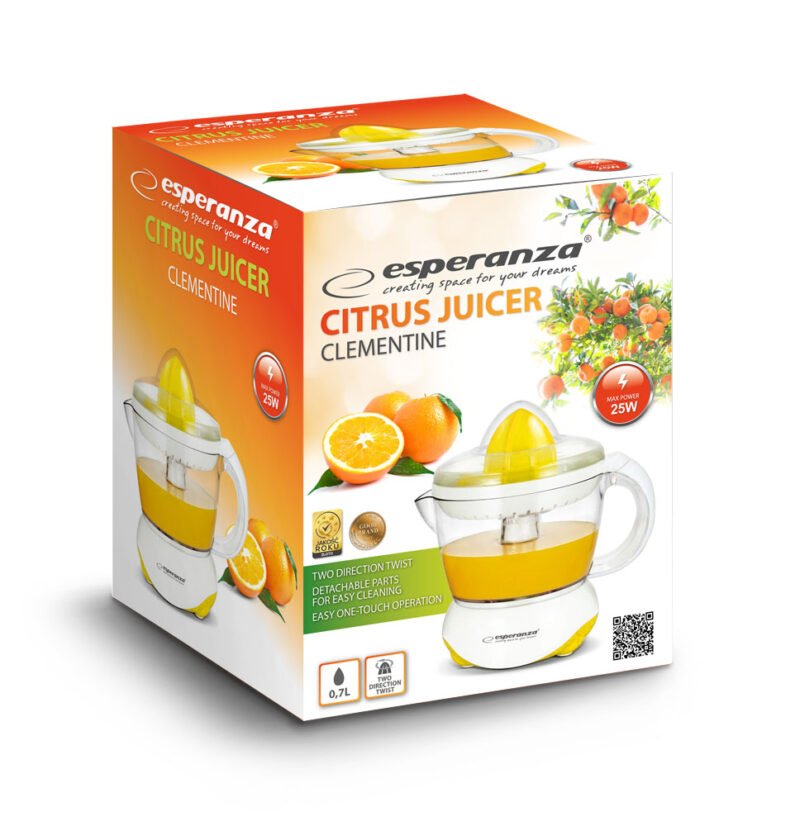 Esperanza CLIMENTINE EKJ001Y ციტრუსის წვენსაწური 0.7ლ კონტეინერით