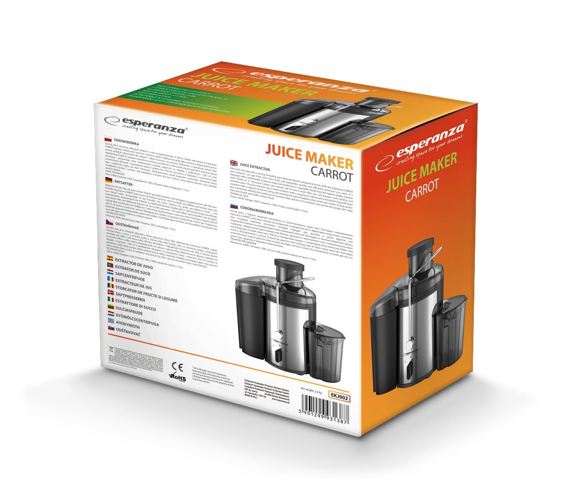 წვენსაწური Esperanza CARROT EKJ002 (500W) - Image 4