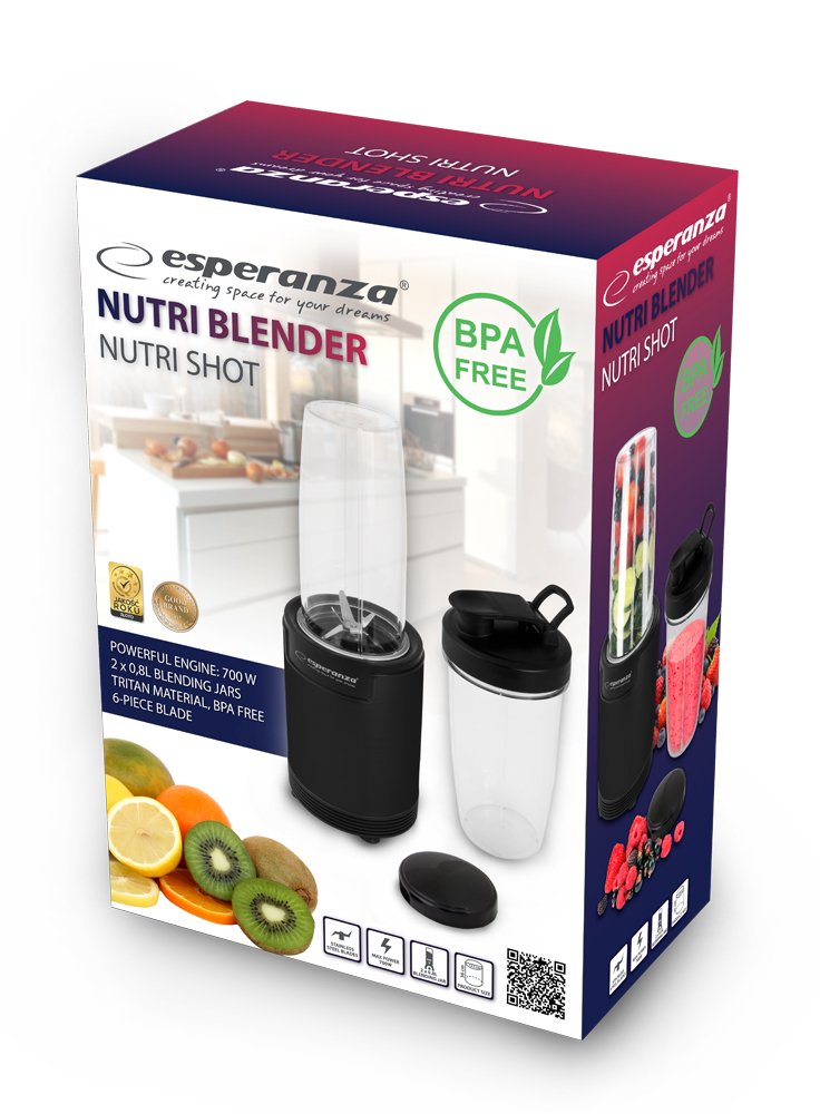 Esperanza NUTRI SHOT EKM029 ნუტრი ბლენდერი 2 ტრიტანის ჭიქით