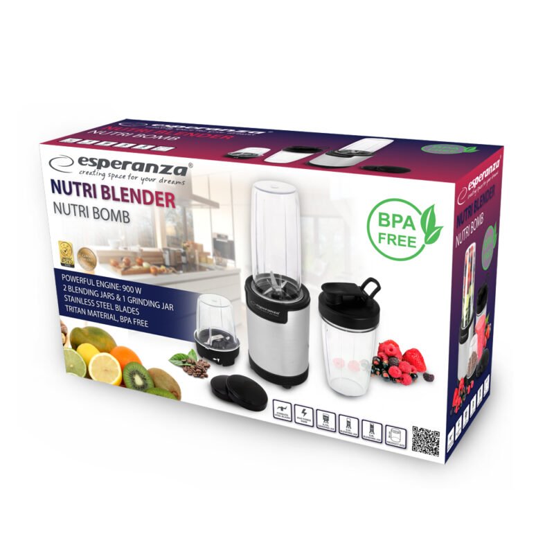 Esperanza NUTRI BOMB EKM030 ნუტრი ბლენდერი სხვადასხვა ზომის ტრიტანის ჭიქებით