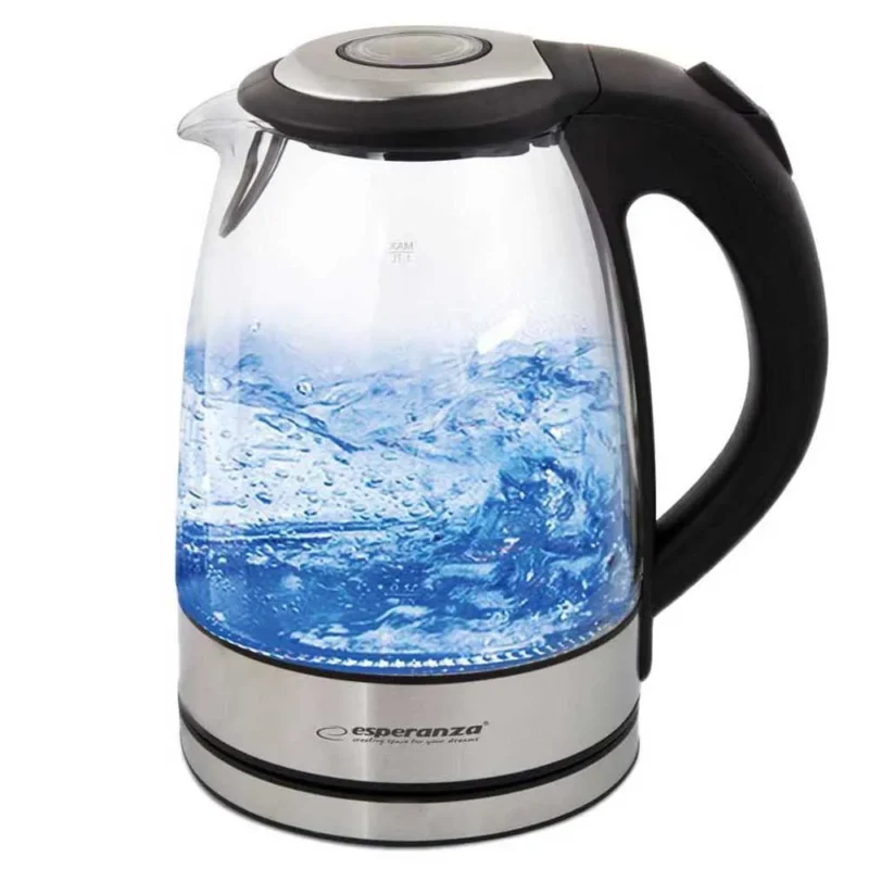 Esperanza YOSEMITE EKK012 მინის ელექტრო ჩაიდანი ლურჯი LED განათებით
